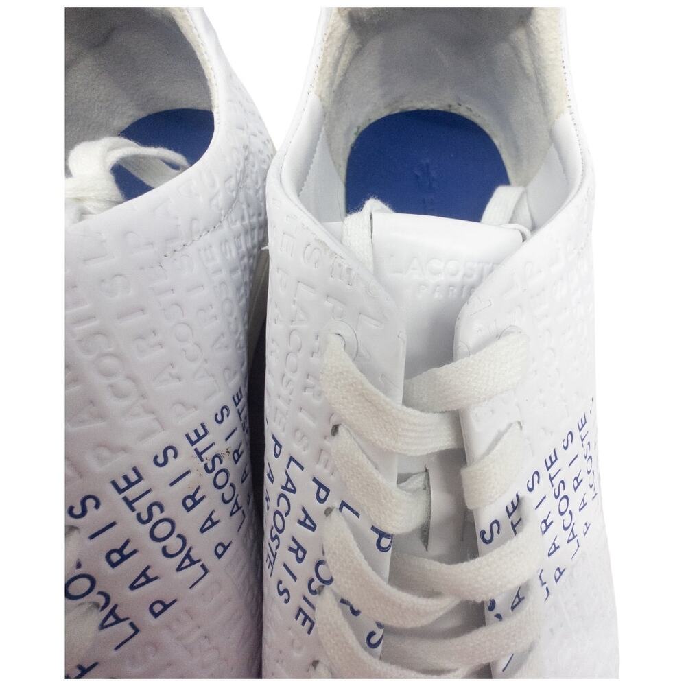 Lacoste Men's Carnaby EVO 119 2 U Sneaker Size 12 White Navy Leather Tennis - Picture 7 of 11